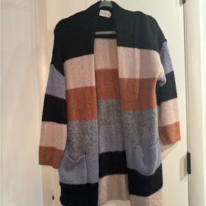 Dreamers colorblock open cardigan